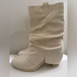 MIA Cream Heeled Boots